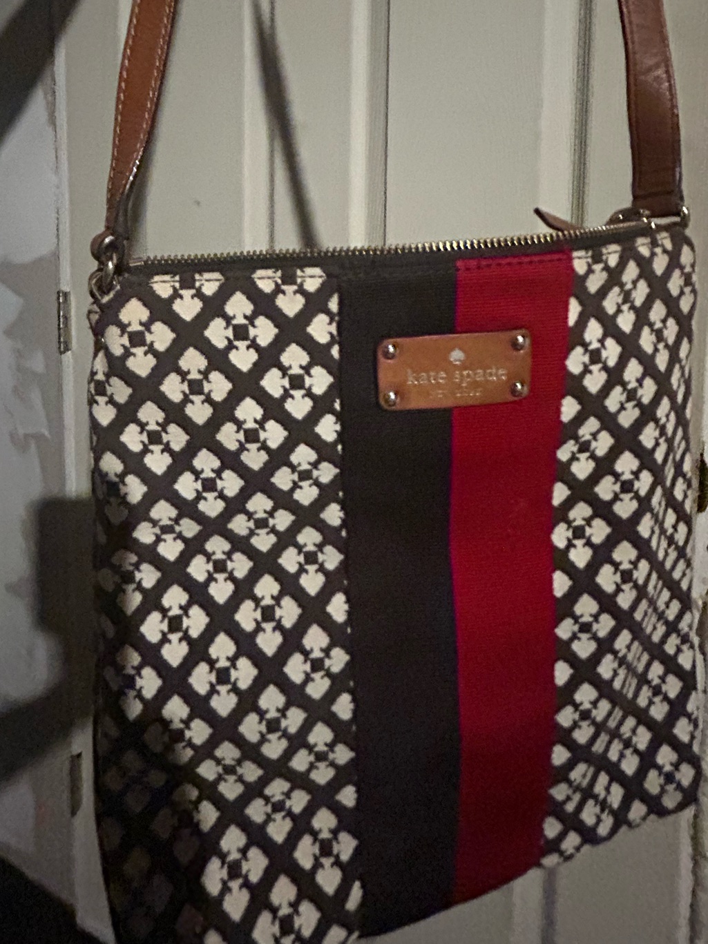 Kate Spade Brown, Black & Red Crossbody Bag